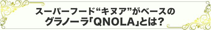 話題のスーパーフード「キヌア」で出来たグラノ─ラ「QNOLA」